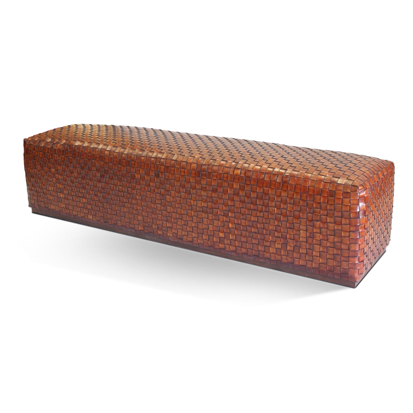 ‘BREADLOAF LEATHER WOVEN’ large pouffe