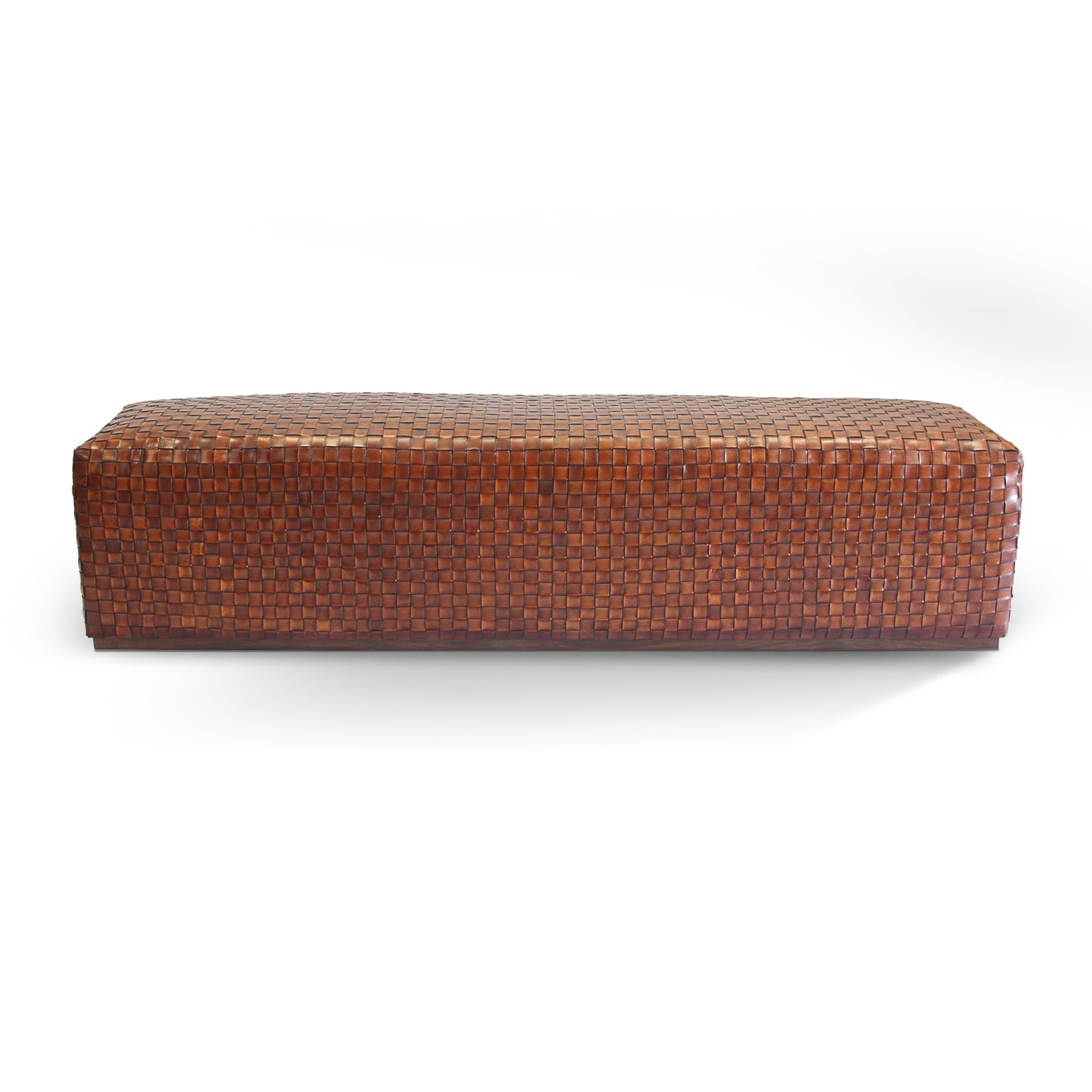 ‘BREADLOAF LEATHER WOVEN’ large pouffe