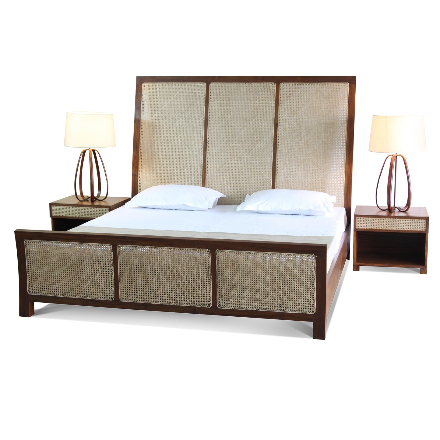 ‘CANE WEAVE BED’ double bed