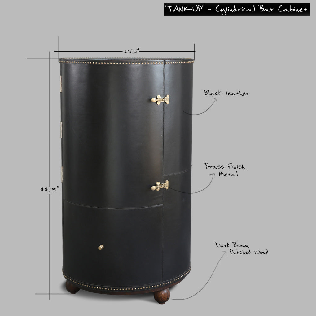 'TANK-UP' - Cylindrical  Bar Cabinet