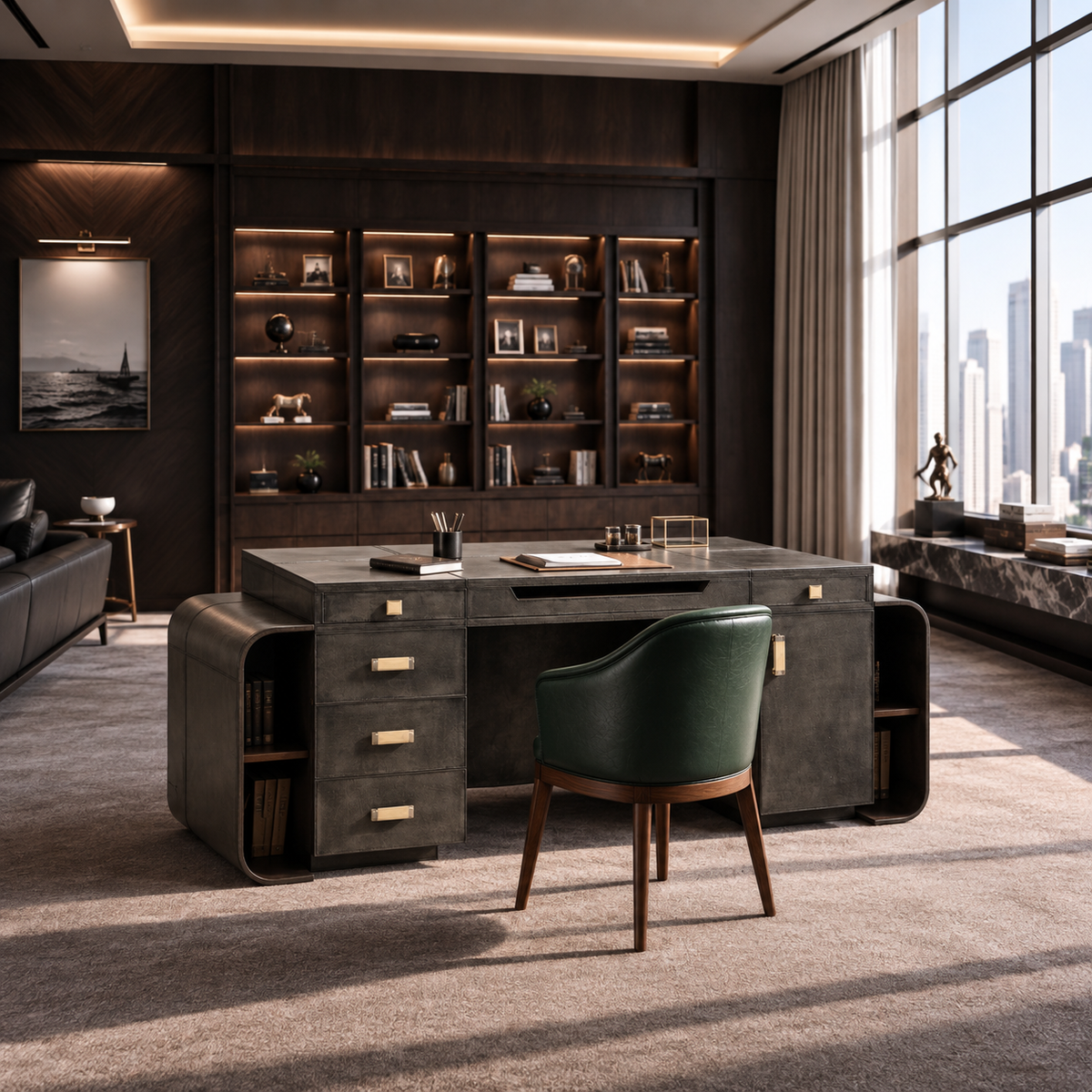 ‘YACHT CLUB DESK 01’- Antique silver