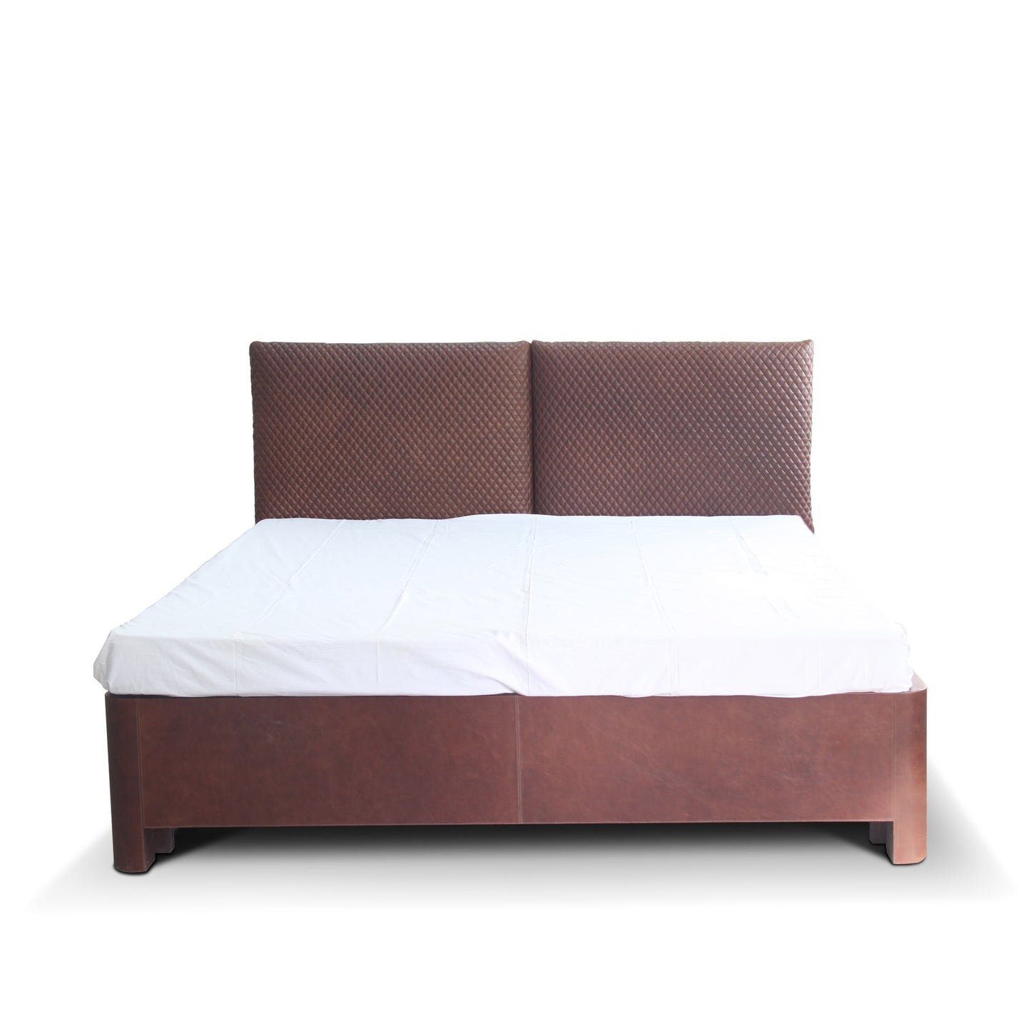 "Double Bed in Leather (Without Storage)"