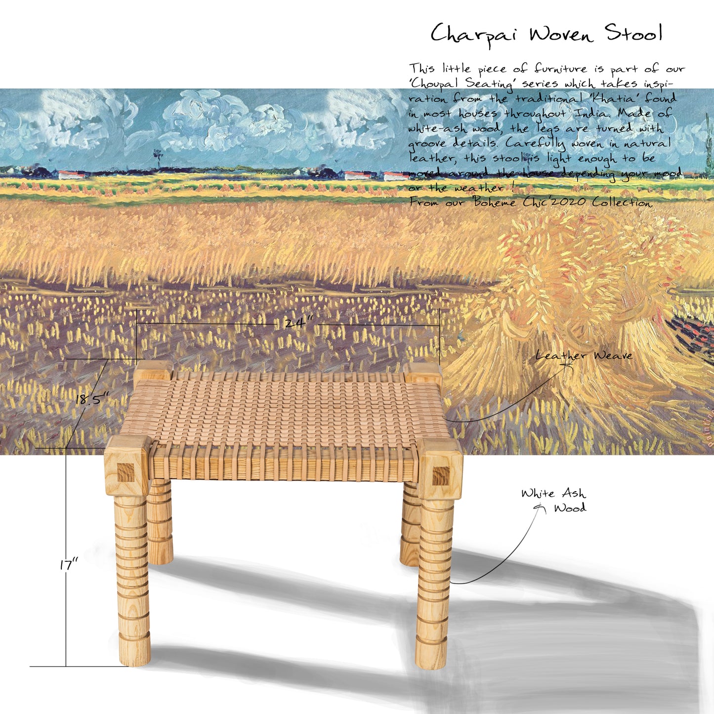 'CHARPAI WOVEN STOOL'