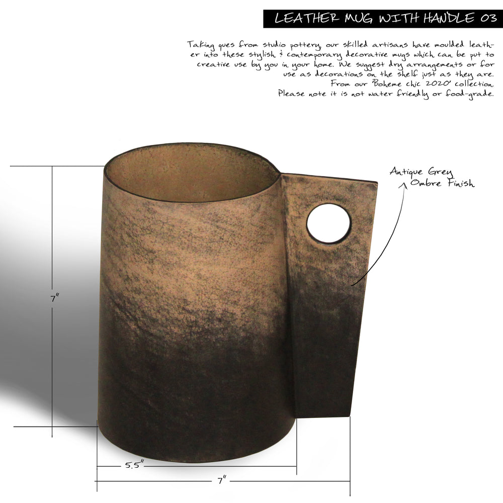 'LEATHER MUG WITH HANDLE 03'