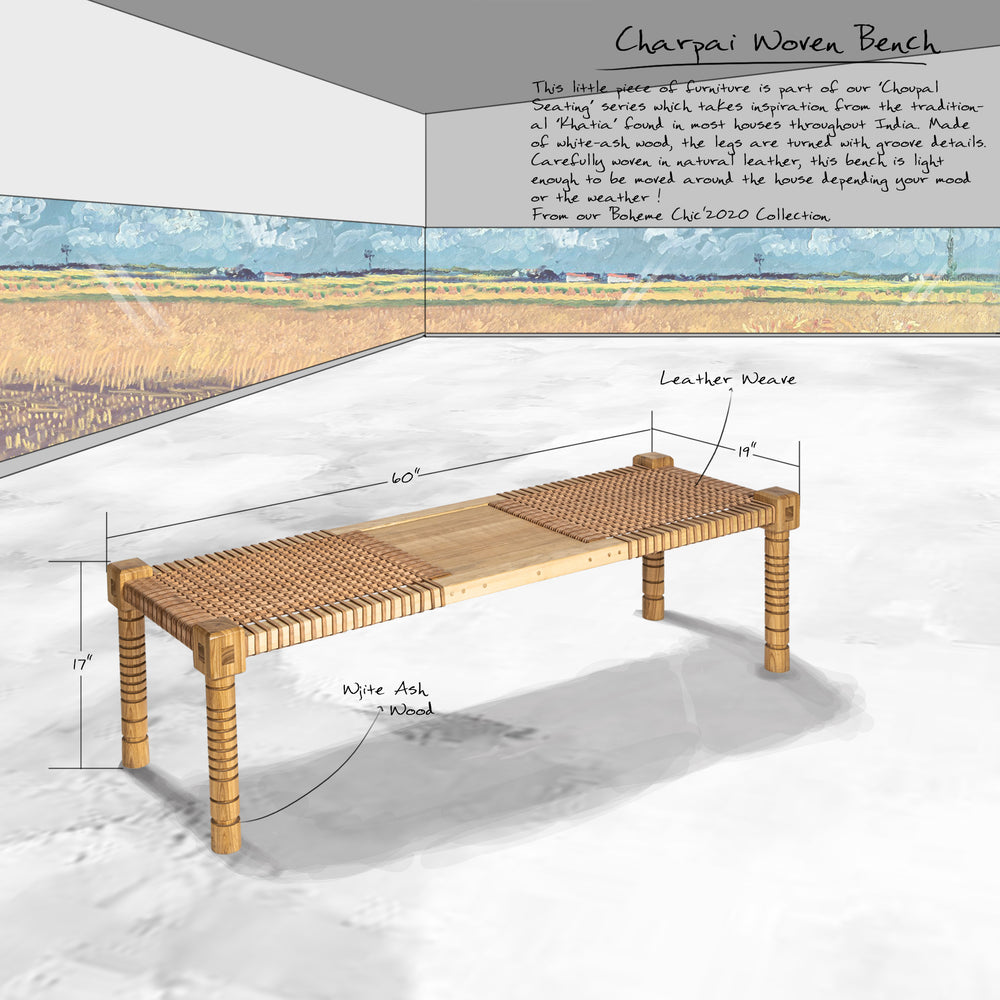 'CHARPAI WOVEN BENCH'